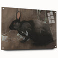 Grunge Wall Art: Black Rabbit Design | Vintage Grunge Canvas Print
