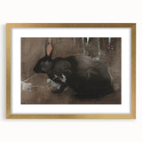 Grunge Wall Art: Black Rabbit Design | Vintage Grunge Canvas Print