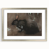 Grunge Wall Art: Black Rabbit Design | Vintage Grunge Canvas Print