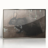Grunge Wall Art: Black Rabbit Design | Vintage Grunge Canvas Print