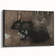 Grunge Wall Art: Black Rabbit Design | Vintage Grunge Canvas Print