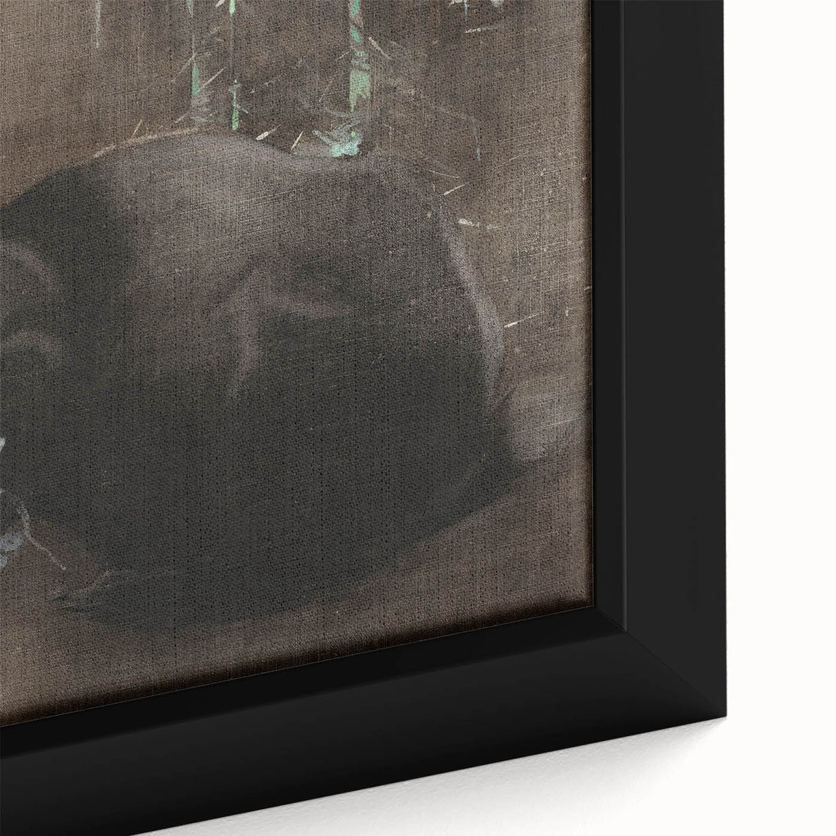 Grunge Wall Art: Black Rabbit Design | Vintage Grunge Canvas Print