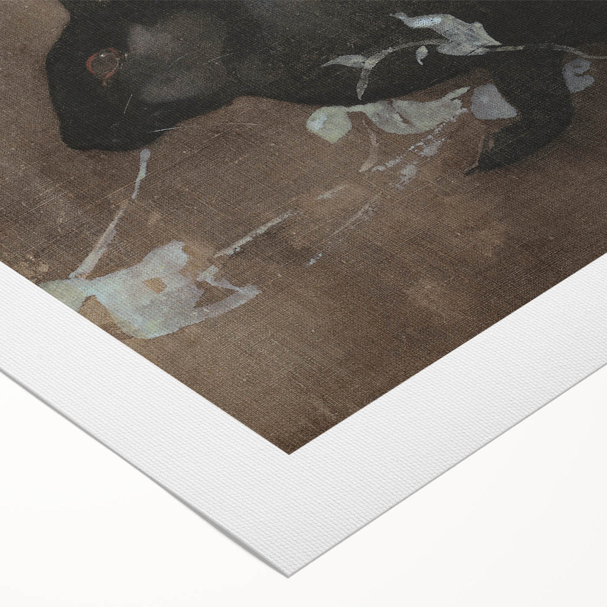 Grunge Wall Art: Black Rabbit Design | Vintage Grunge Canvas Print
