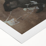 Grunge Wall Art: Black Rabbit Design | Vintage Grunge Canvas Print