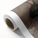 Grunge Wall Art: Black Rabbit Design | Vintage Grunge Canvas Print