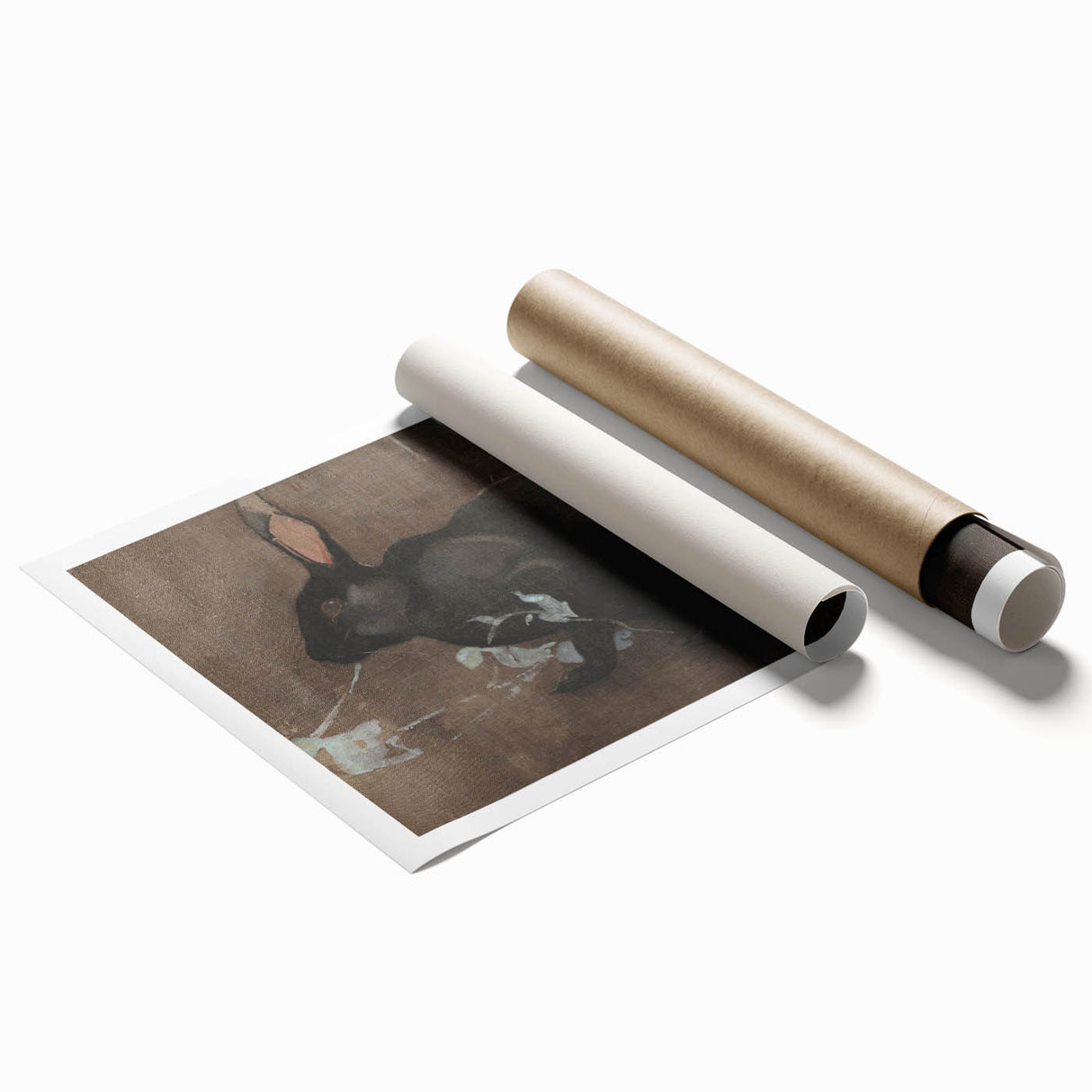 Grunge Wall Art: Black Rabbit Design | Vintage Grunge Canvas Print