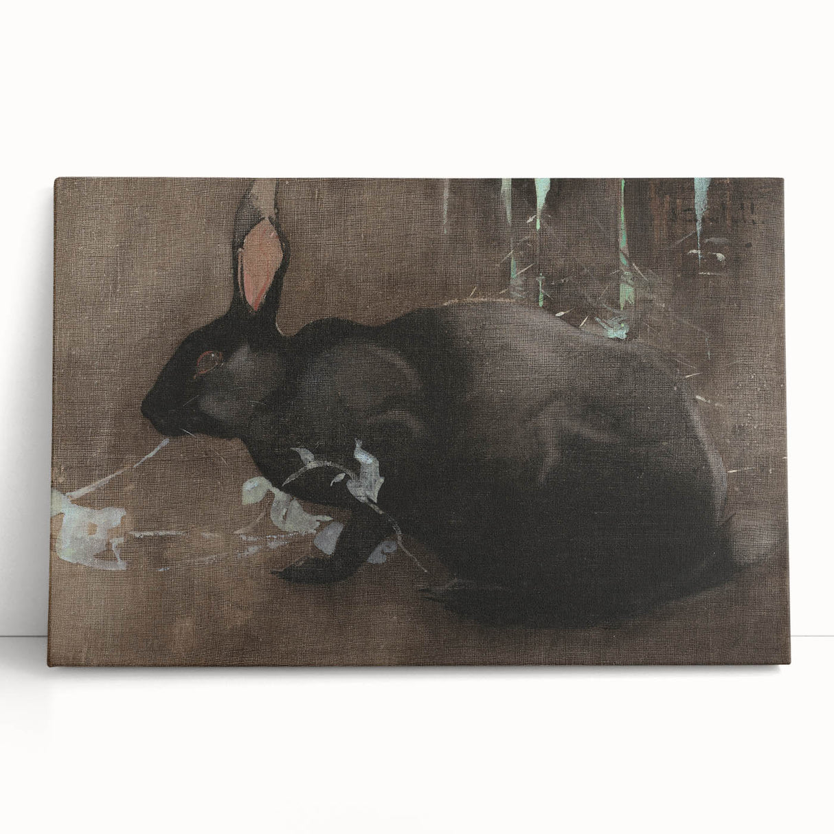 Grunge Wall Art: Black Rabbit Design | Vintage Grunge Canvas Print