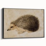 Grunge Wall Art: Hedgehog Illustration | Vintage Grunge Canvas Print