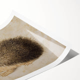 Grunge Wall Art: Hedgehog Illustration | Vintage Grunge Canvas Print
