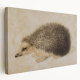 Grunge Wall Art: Hedgehog Illustration | Vintage Grunge Canvas Print