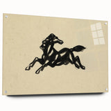Grunge Wall Art: Abstract Horse Drawing | Vintage Grunge Canvas Print