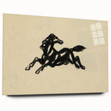 Grunge Wall Art: Abstract Horse Drawing | Vintage Grunge Canvas Print