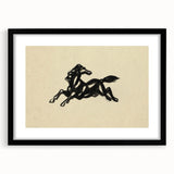 Grunge Wall Art: Abstract Horse Drawing | Vintage Grunge Canvas Print
