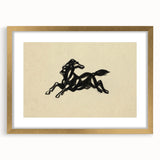 Grunge Wall Art: Abstract Horse Drawing | Vintage Grunge Canvas Print