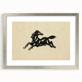 Grunge Wall Art: Abstract Horse Drawing | Vintage Grunge Canvas Print