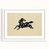 Grunge Wall Art: Abstract Horse Drawing | Vintage Grunge Canvas Print