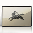 Grunge Wall Art: Abstract Horse Drawing | Vintage Grunge Canvas Print