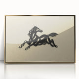 Grunge Wall Art: Abstract Horse Drawing | Vintage Grunge Canvas Print