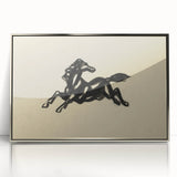 Grunge Wall Art: Abstract Horse Drawing | Vintage Grunge Canvas Print