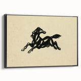 Grunge Wall Art: Abstract Horse Drawing | Vintage Grunge Canvas Print