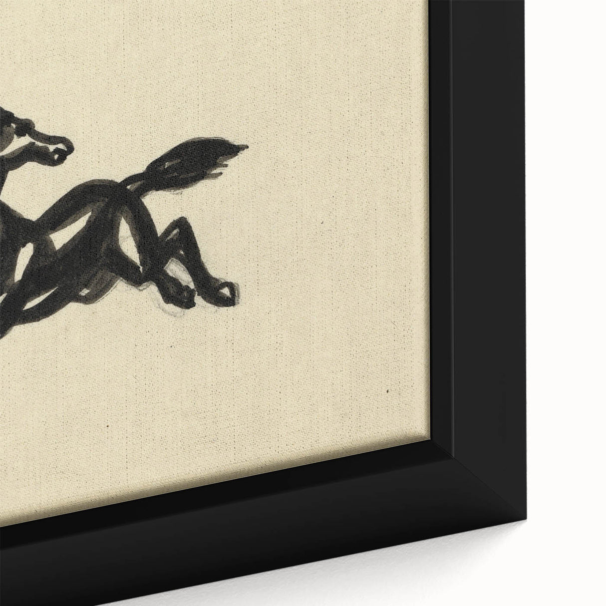 Grunge Wall Art: Abstract Horse Drawing | Vintage Grunge Canvas Print