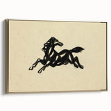 Grunge Wall Art: Abstract Horse Drawing | Vintage Grunge Canvas Print