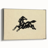Grunge Wall Art: Abstract Horse Drawing | Vintage Grunge Canvas Print