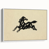 Grunge Wall Art: Abstract Horse Drawing | Vintage Grunge Canvas Print