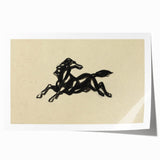 Grunge Wall Art: Abstract Horse Drawing | Vintage Grunge Canvas Print