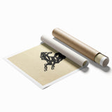 Grunge Wall Art: Abstract Horse Drawing | Vintage Grunge Canvas Print