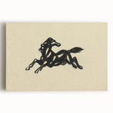 Grunge Wall Art: Abstract Horse Drawing | Vintage Grunge Canvas Print