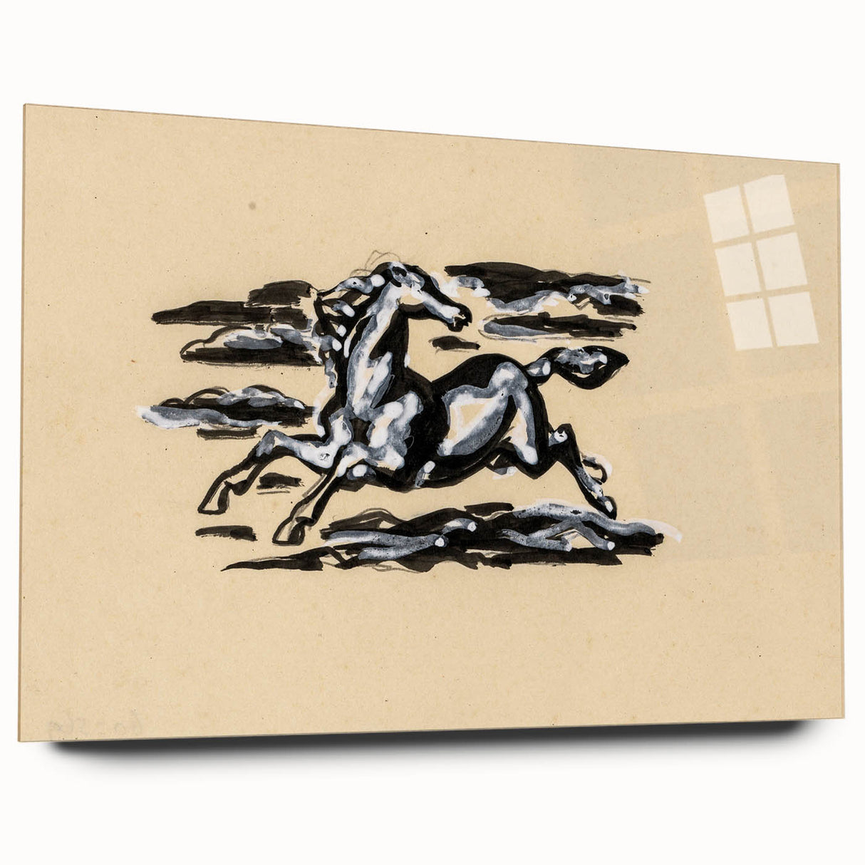 Grunge Wall Art: Running Horse Design | Vintage Grunge Canvas Print
