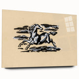 Grunge Wall Art: Running Horse Design | Vintage Grunge Canvas Print