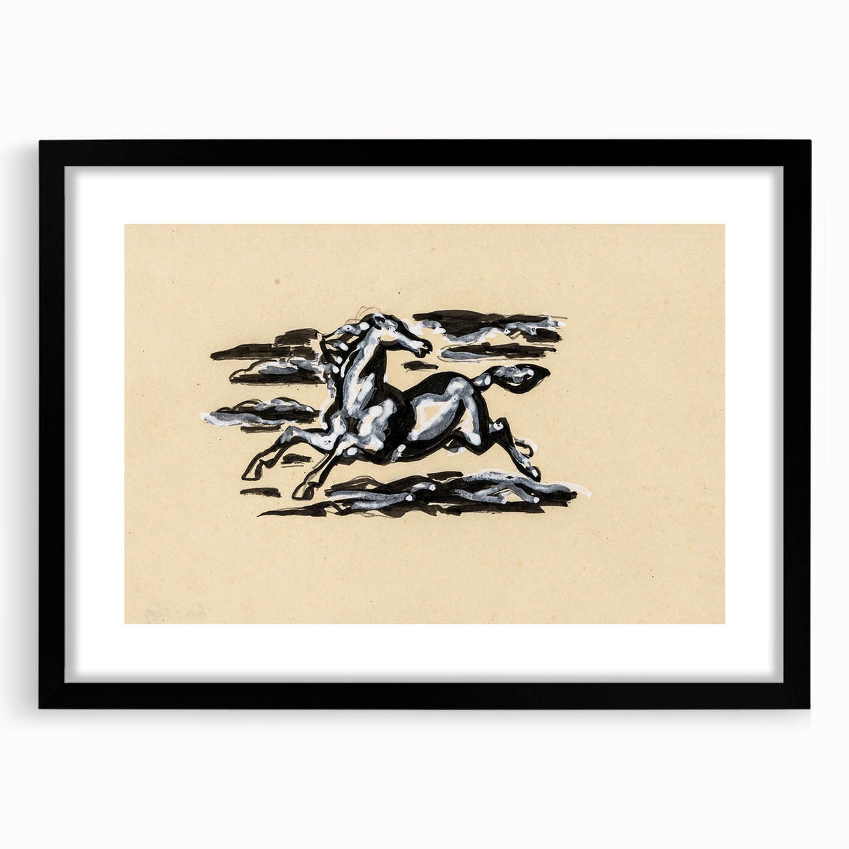 Grunge Wall Art: Running Horse Design | Vintage Grunge Canvas Print