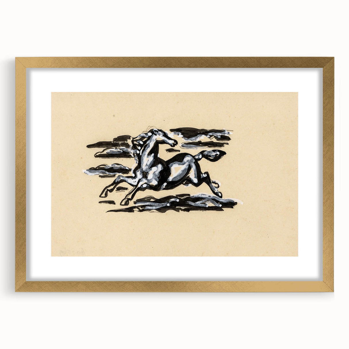 Grunge Wall Art: Running Horse Design | Vintage Grunge Canvas Print