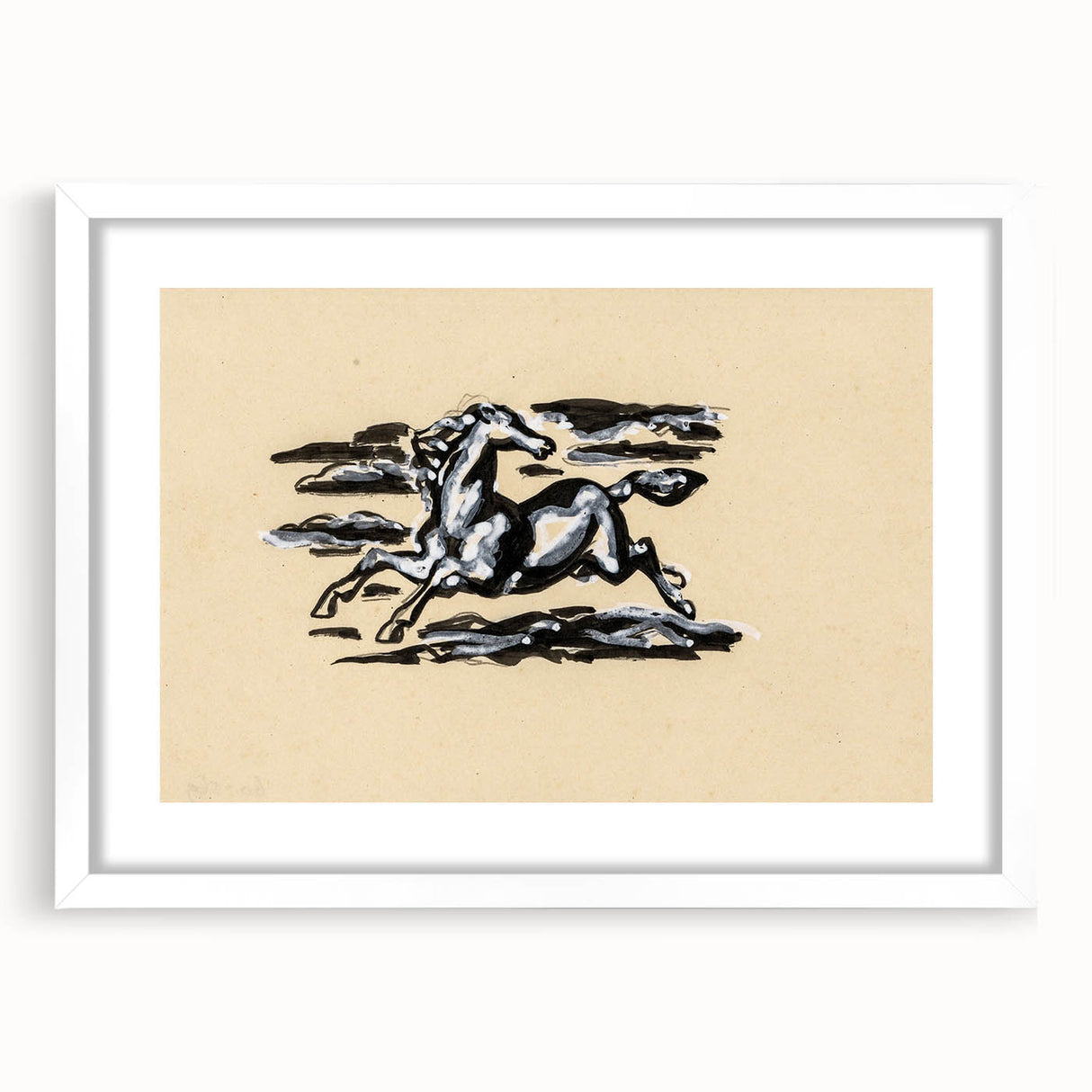 Grunge Wall Art: Running Horse Design | Vintage Grunge Canvas Print