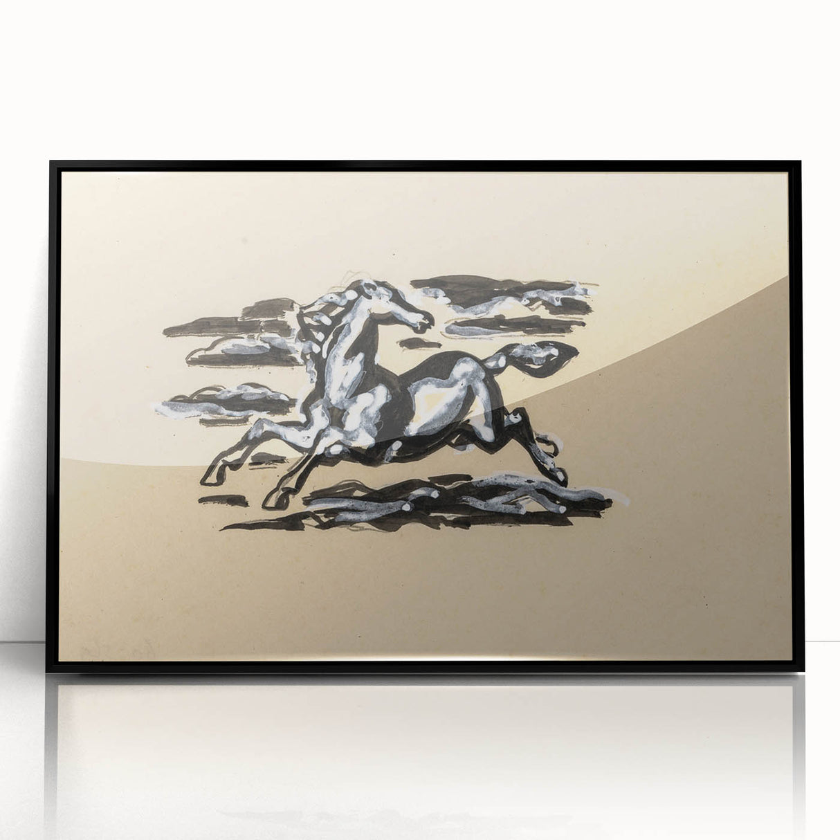 Grunge Wall Art: Running Horse Design | Vintage Grunge Canvas Print