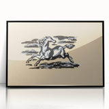Grunge Wall Art: Running Horse Design | Vintage Grunge Canvas Print