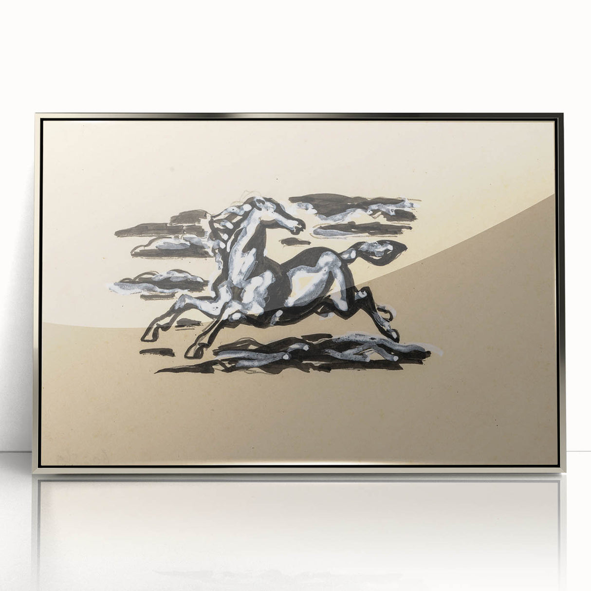 Grunge Wall Art: Running Horse Design | Vintage Grunge Canvas Print