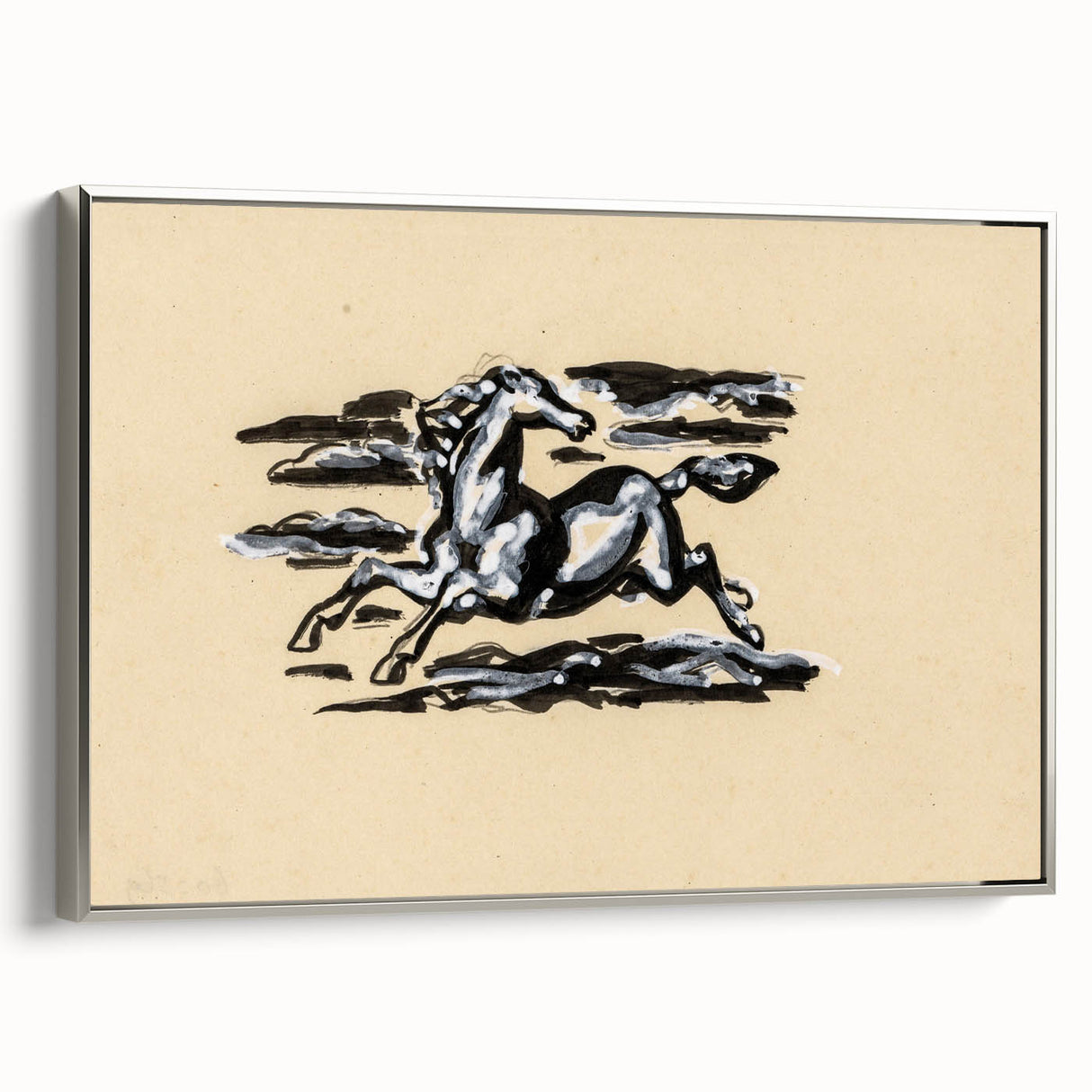 Grunge Wall Art: Running Horse Design | Vintage Grunge Canvas Print