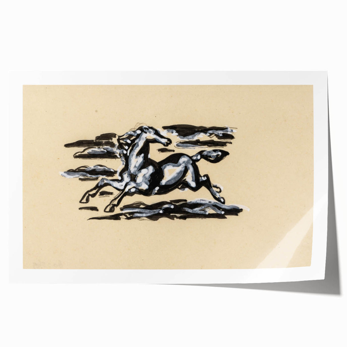 Grunge Wall Art: Running Horse Design | Vintage Grunge Canvas Print