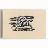 Grunge Wall Art: Running Horse Design | Vintage Grunge Canvas Print
