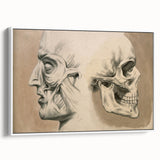 Grunge Aesthetic Art: Vintage Skull & Anatomy Grunge Wall Art on Canvas