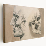 Grunge Aesthetic Art: Vintage Skull & Anatomy Grunge Wall Art on Canvas