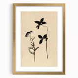Grunge Wall Art - Botanical Silhouette Grunge Canvas Print for Decor