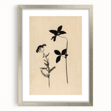 Grunge Wall Art - Botanical Silhouette Grunge Canvas Print for Decor