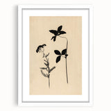 Grunge Wall Art - Botanical Silhouette Grunge Canvas Print for Decor