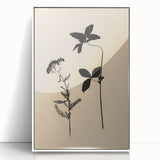 Grunge Wall Art - Botanical Silhouette Grunge Canvas Print for Decor