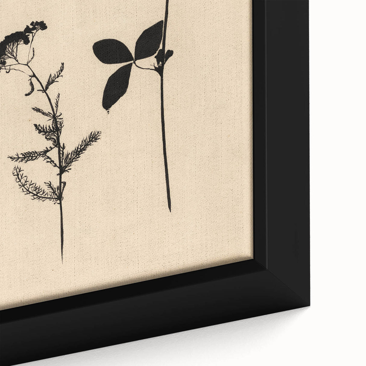 Grunge Wall Art - Botanical Silhouette Grunge Canvas Print for Decor