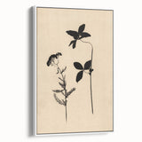 Grunge Wall Art - Botanical Silhouette Grunge Canvas Print for Decor
